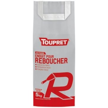 Toupret Enduit rebouchage intérieur en poudre 5kg blanc