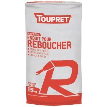 Toupret Enduit rebouchage intérieur en poudre 15kg blanc