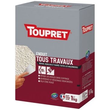 Toupret Enduit tous travaux extérieur poudre 1kg blanc