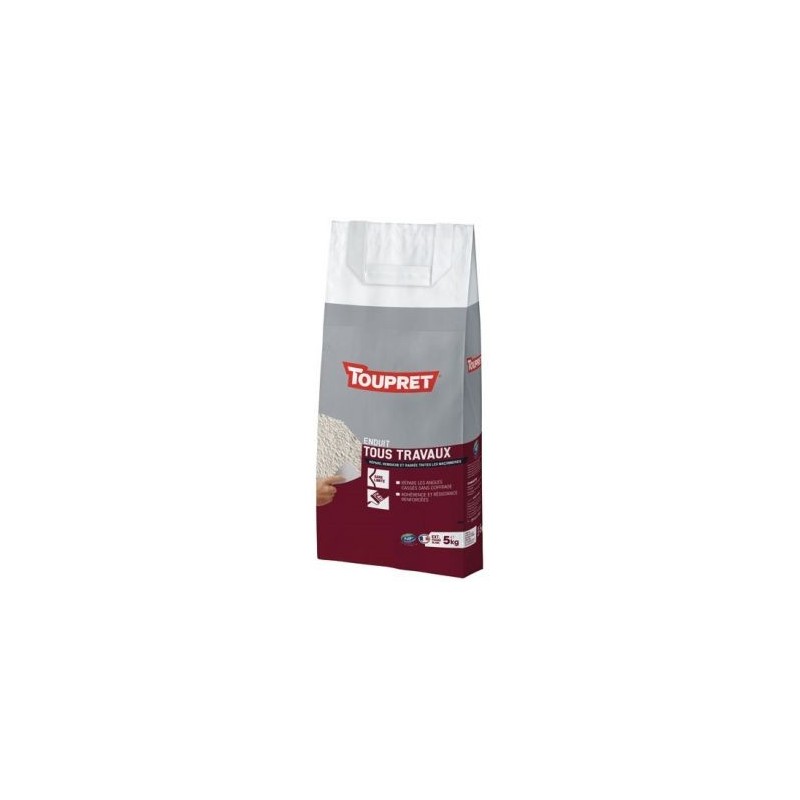 Toupret Enduit tous travaux extérieur poudre 5kg blanc