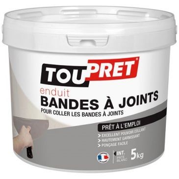Toupret Enduit bandes à joint et lissage pâte 5kg