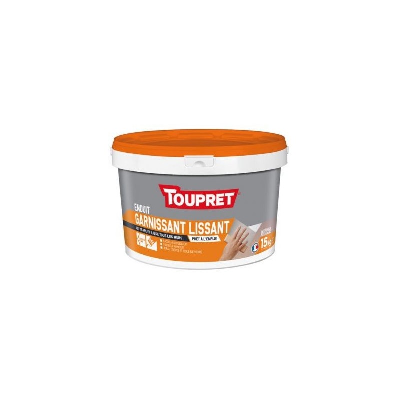 Toupret Enduit garnissant lissant pâte intérieur 15kg blanc