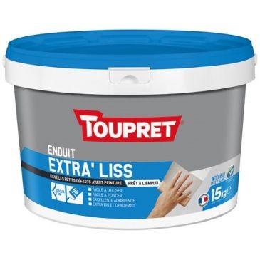 Toupret Enduit lissage extra fin finitions intérieures pâte 15kg blc