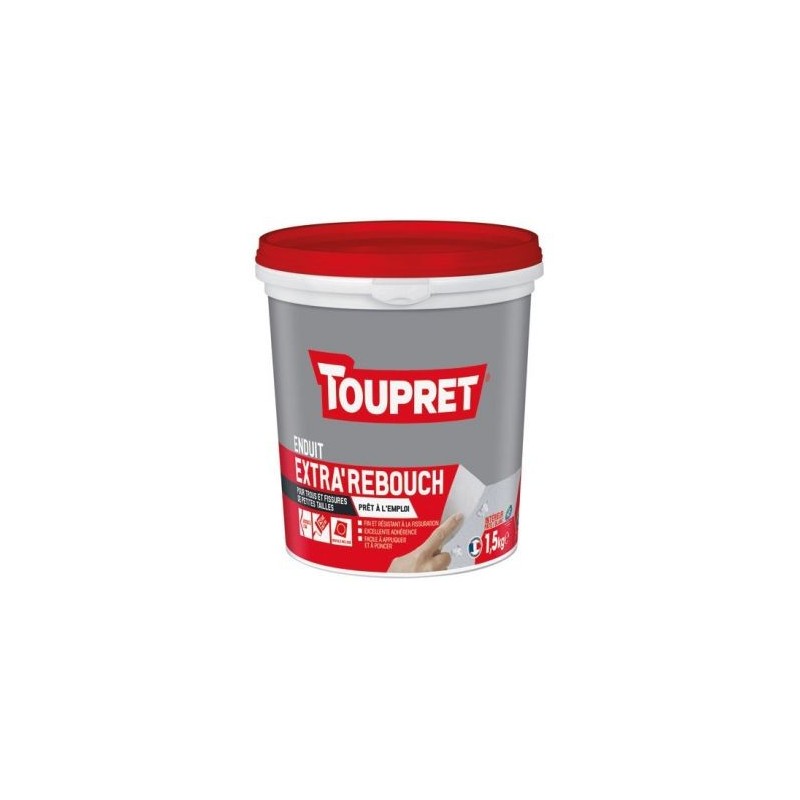 Toupret Enduit rebouchage intérieur pate 1.5kg blanc spatule incluse