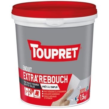 Toupret Enduit rebouchage intérieur pate 1.5kg blanc spatule incluse