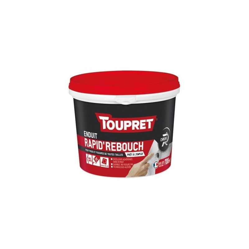 Toupret Enduit rebouchage pate rapide gris pour intérieur extérieur