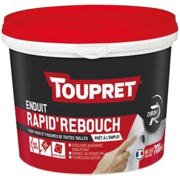 Toupret Enduit rebouchage pate rapide gris pour intérieur extérieur