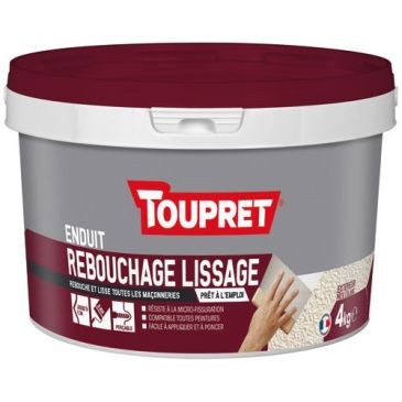 Toupret Enduit rebouchage lissage extérieur pâte 4kg blanc