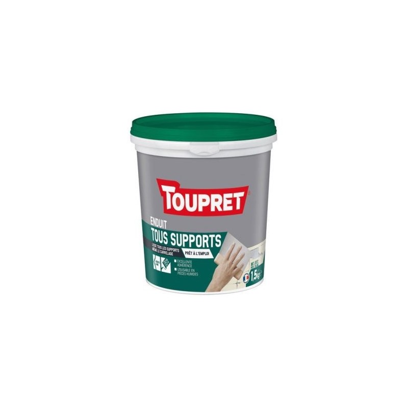 Toupret Enduit tous supports intérieur extérieur pâte 1.5kg blanc