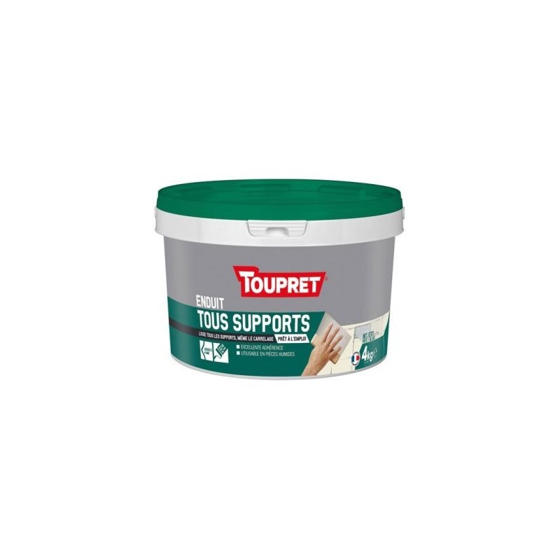 Toupret Enduit tous supports intérieur extérieur pâte 4kg blanc