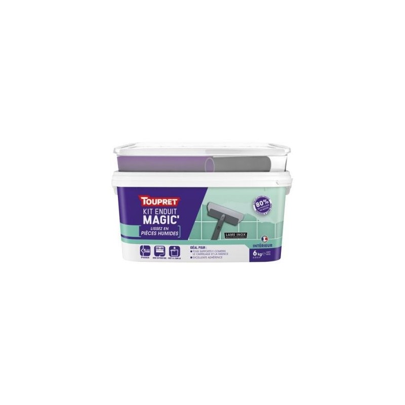 Toupret Kit enduit magic pièces humides pate intérieur/extérieur