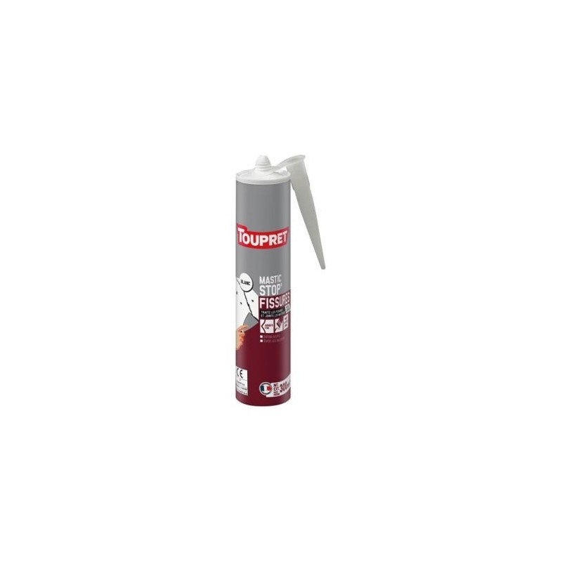 Toupret Mastic stop fissure intérieur extérieur ton blanc 300g