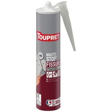 Toupret Mastic stop fissure intérieur extérieur ton gris 300g