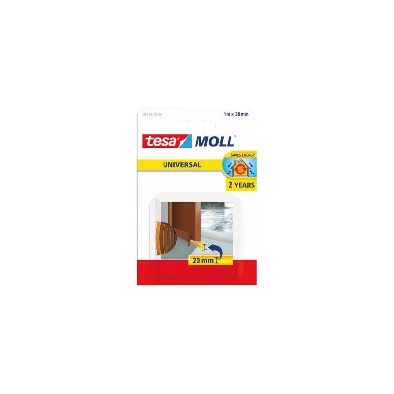 Tesa Bas de porte adhésif mousse pvc 1x38mm brun