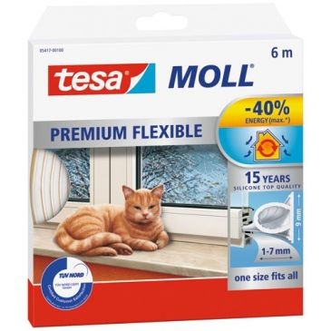 Tesa Joint silicone portes fenêtres 6mx9mmx7mm blanc