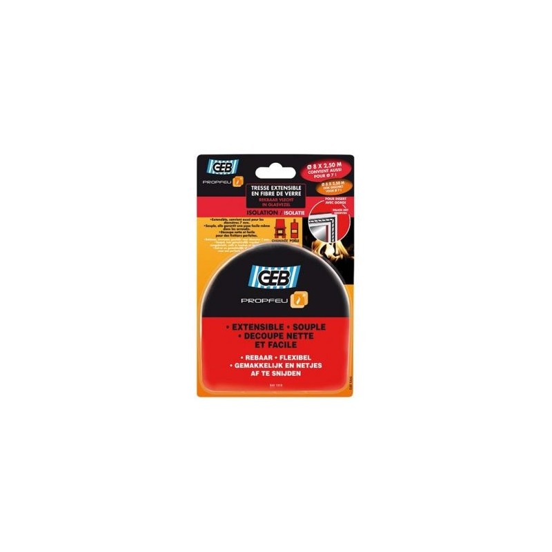GEB Tresse fibre verre extensible Ø8mmx2.50m