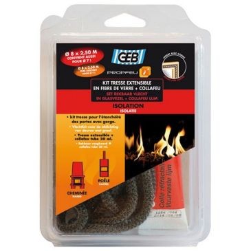 GEB Kit tresse fibre verre extensible Ø8mmx2.50m + collafeu