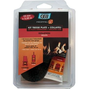 GEB Kit tresse fibre verre plate 10mmx2.5m + collafeu