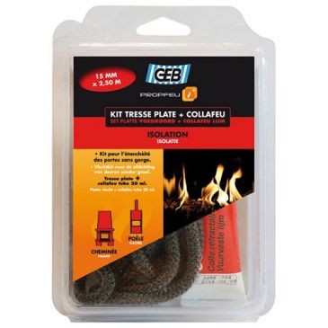 GEB Kit tresse fibre verre plate 15mmx2.5m tube + collafeu