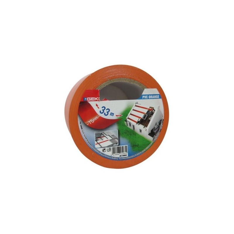 Geko Adhésif PVC orange 75mmx33m
