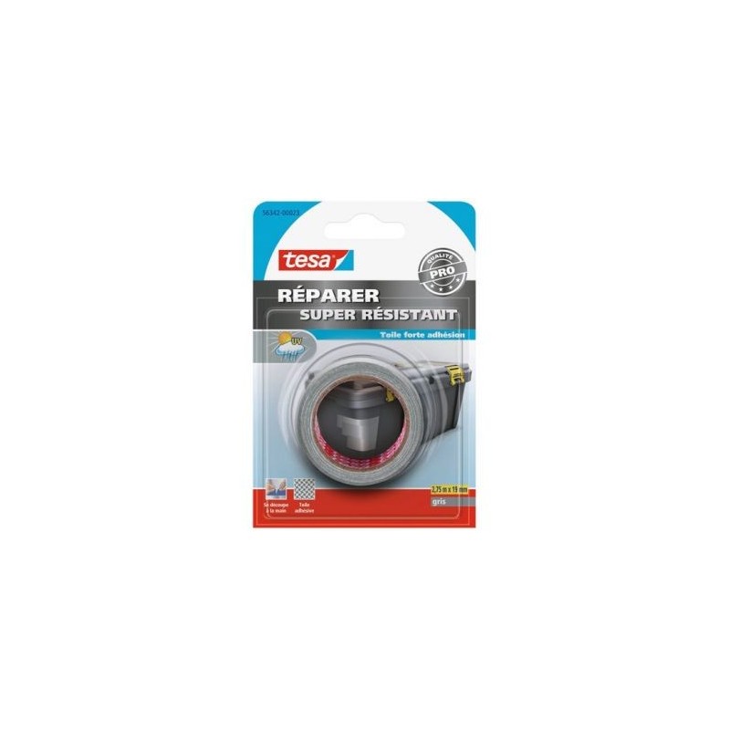Tesa Réparation toilé super résistant gris 2.75mx19mm