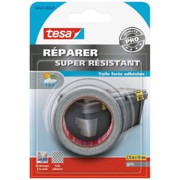 Tesa Réparation toilé super résistant gris 2.75mx19mm