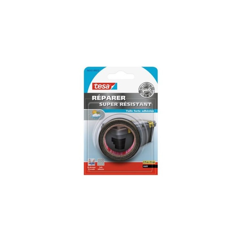 Tesa réparation toilé super résistant noir 2.75mx19mm