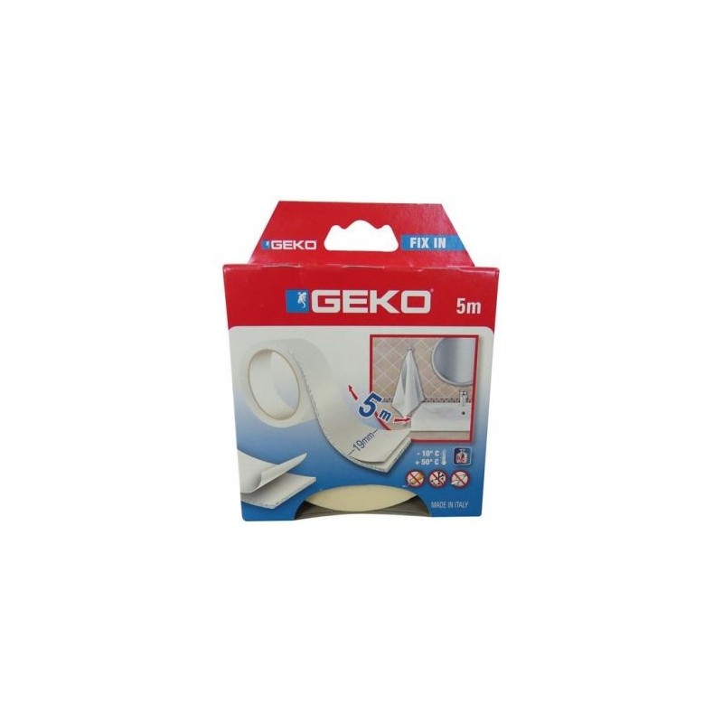 Geko Adhésif double face mousse blanc 19mmx5m