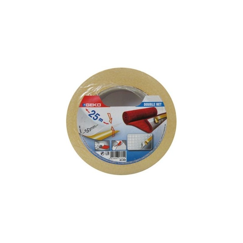 Geko Adhésif double face tissu 50mmx25m