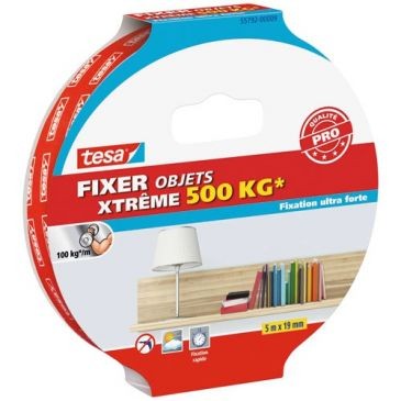 Tesa Fixer objets xtrême 500kg 5mx19mm