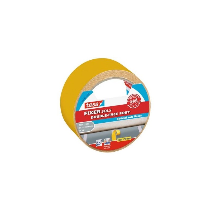 Tesa Fixer sol double face adhésion forte 10m x 50mm