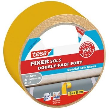 Tesa Fixer sol double face adhésion forte 10m x 50mm