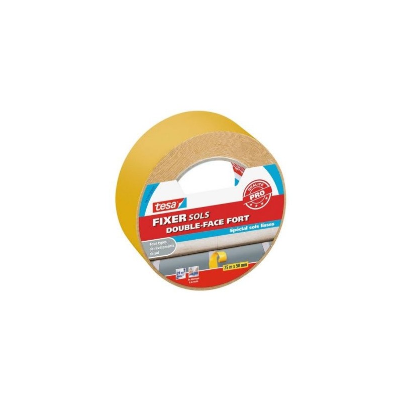 Tesa fixer sols double face adhesion forte 25m x 50mm 56139