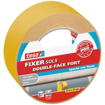 Tesa fixer sols double face adhesion forte 25m x 50mm 56139