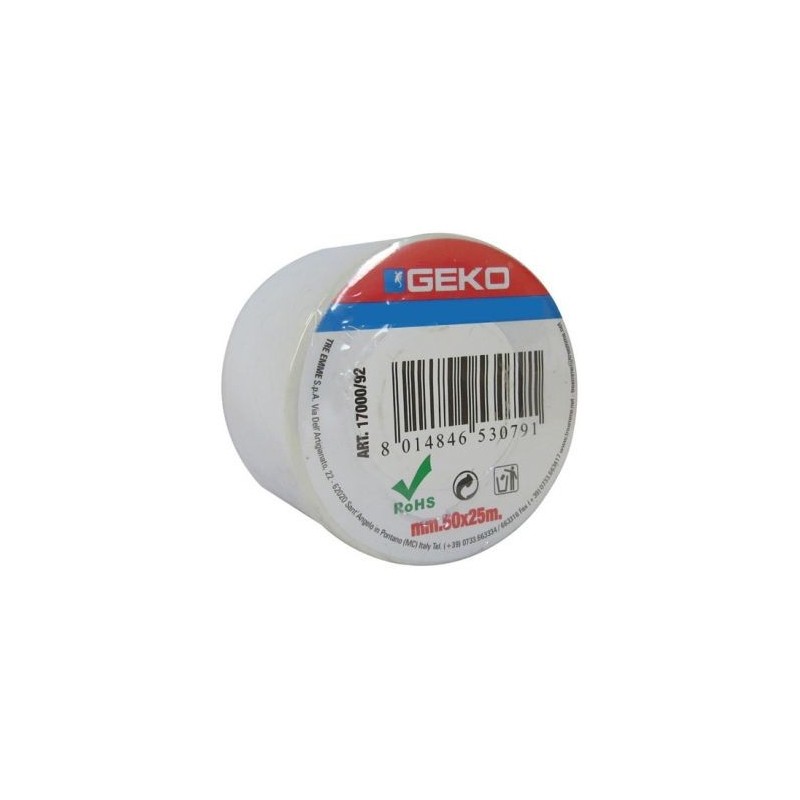 Geko Adhésif multi usages 50mmx25m blanc