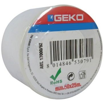 Geko Adhésif multi usages 50mmx25m blanc
