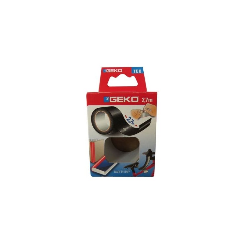 GEKO LYSTRA ADHESIFS Adhésif tissu plastifié 38mmx2.7m noir