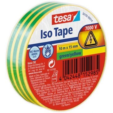 Tesa Isolation électrique jaune/vert 10mx15mm