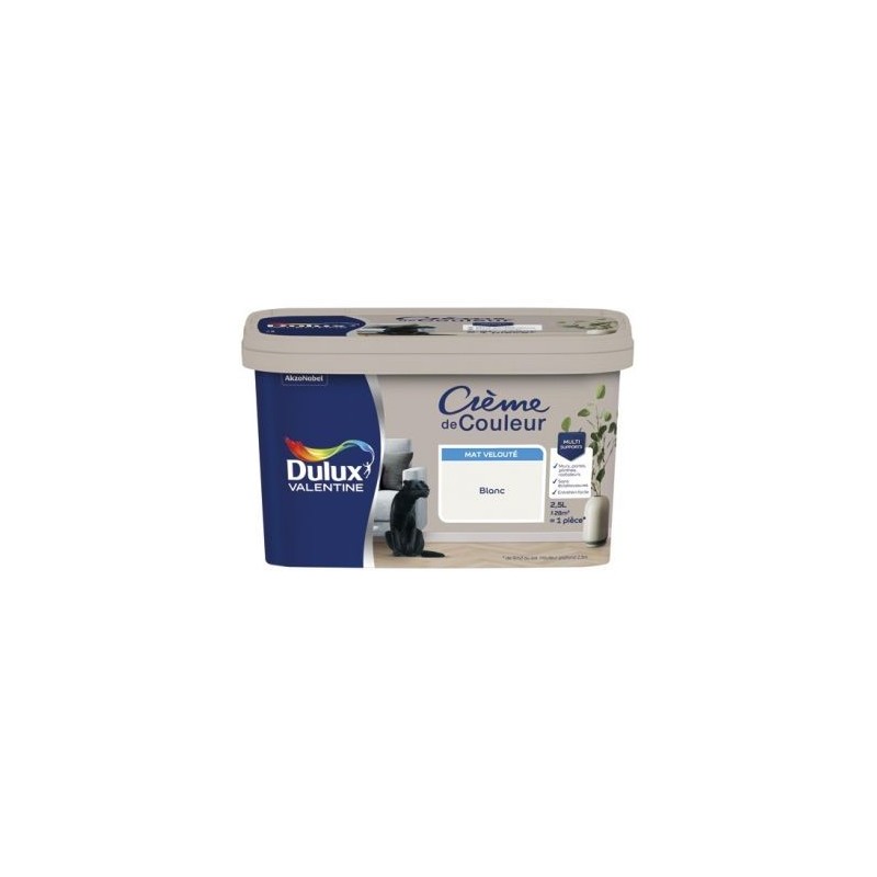 Dulux Valentine Valentine crème de couleur mat 2.5l blanc
