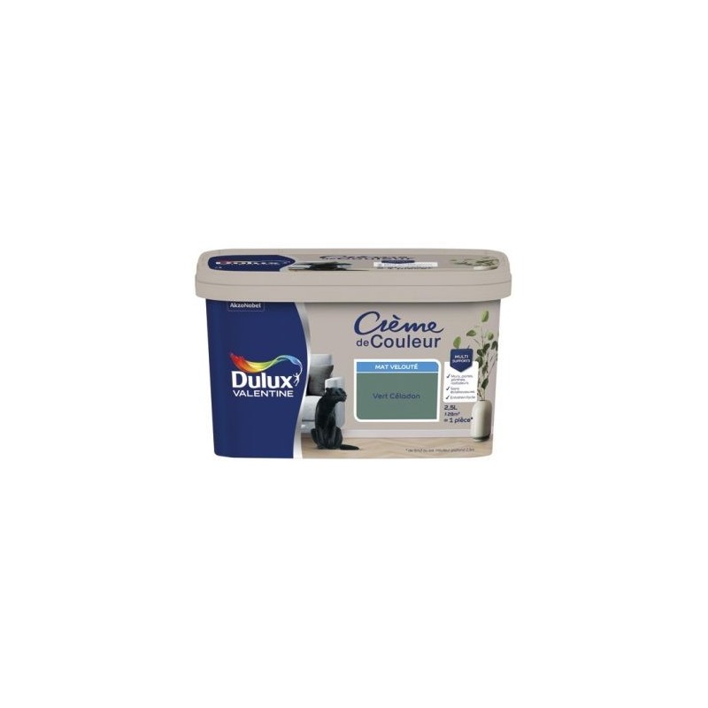 Dulux Valentine Valentine crème de couleur mat 2.5l vert céladon