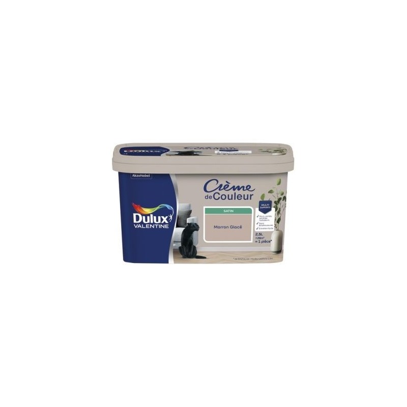 Dulux Valentine Valentine crème de couleur satin 2.5l marron glacé