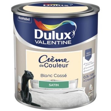Dulux Valentine Valentine crème de couleur satin 0.5l blanc cassé
