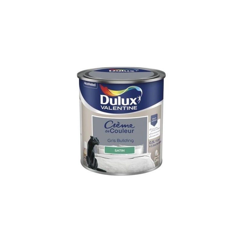 Dulux Valentine Valentine crème de couleur satin 0.5l gris building