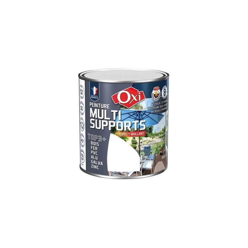 OXI Peinture TOP 3 bois fer pvc brillant  500ml brun ral8017