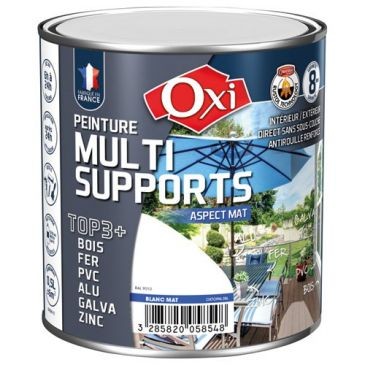 OXI Peinture TOP 3 bois fer pvc mat 500ml blanc ral9010