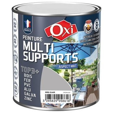 OXI Peinture TOP 3 bois fer pvc mat 500ml gris clair ral7035
