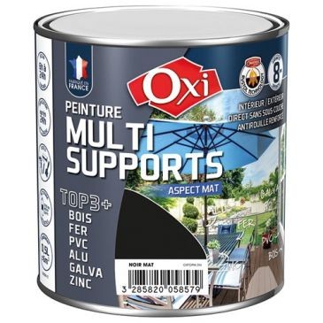 OXI Peinture TOP 3 bois fer pvc mat 500ml noir ral9005
