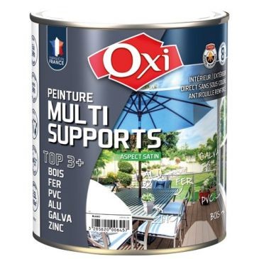 OXI Peinture TOP 3 bois fer pvc satin 2.5L blanc