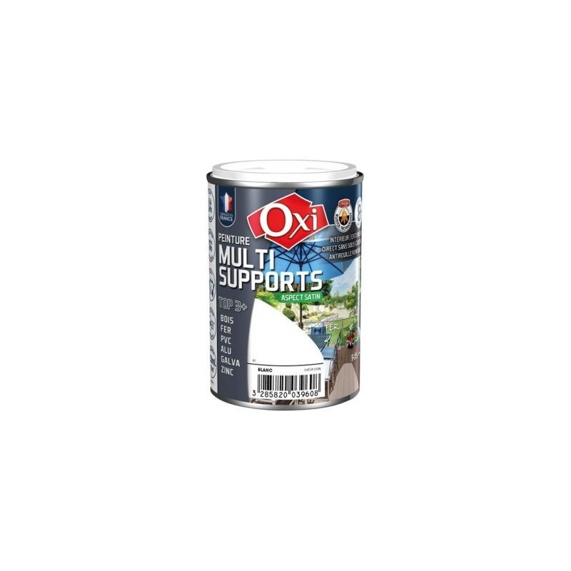 OXI Peinture TOP 3 bois fer pvc satin 250ml blanc
