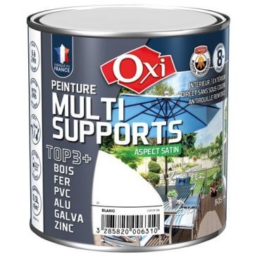 OXI Peinture TOP 3 bois fer pvc satin 500ml blanc